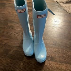 Hunter boots size 6 light blue never worn